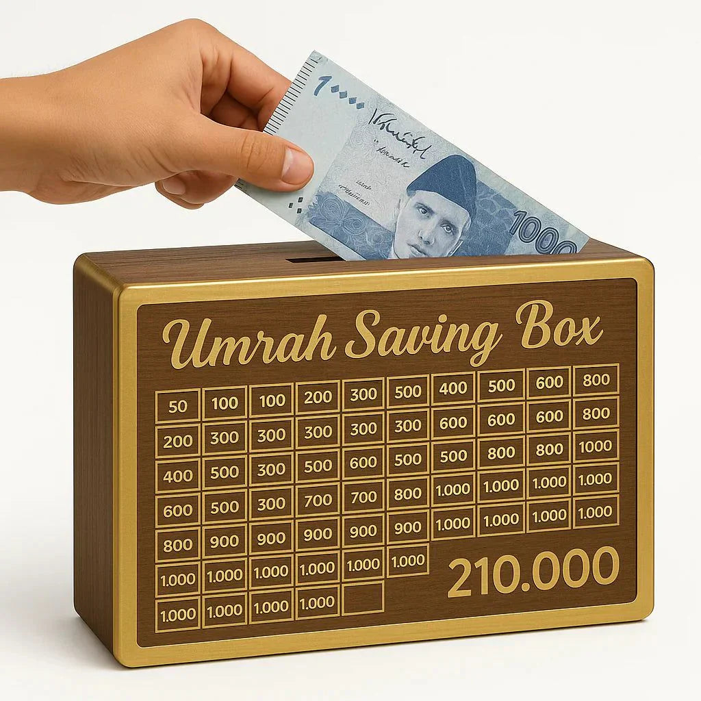 Wooden Umrah Saving Box  (Buy 2 get 1 Free)